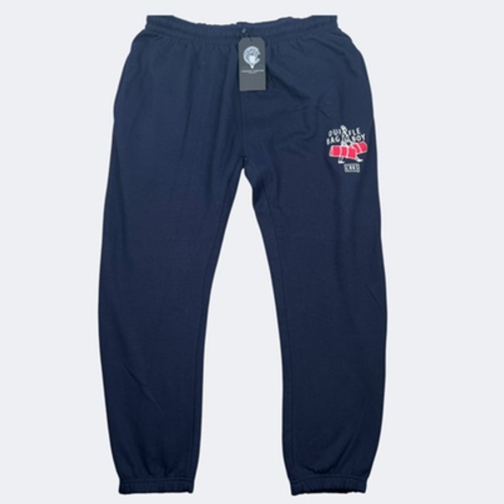 Crooks & Castles Jogger Sweatpants Men 2XL Blue Fleece Duffle Bag Boy Graphic